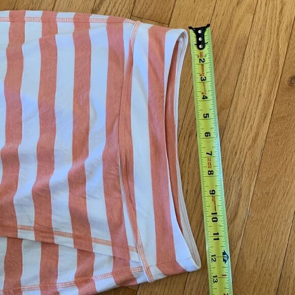 Athleta Ribbon Striped Faux Wrap Skirt 
Orange & White Stretchy Skort Size XS - Picture 5 of 7